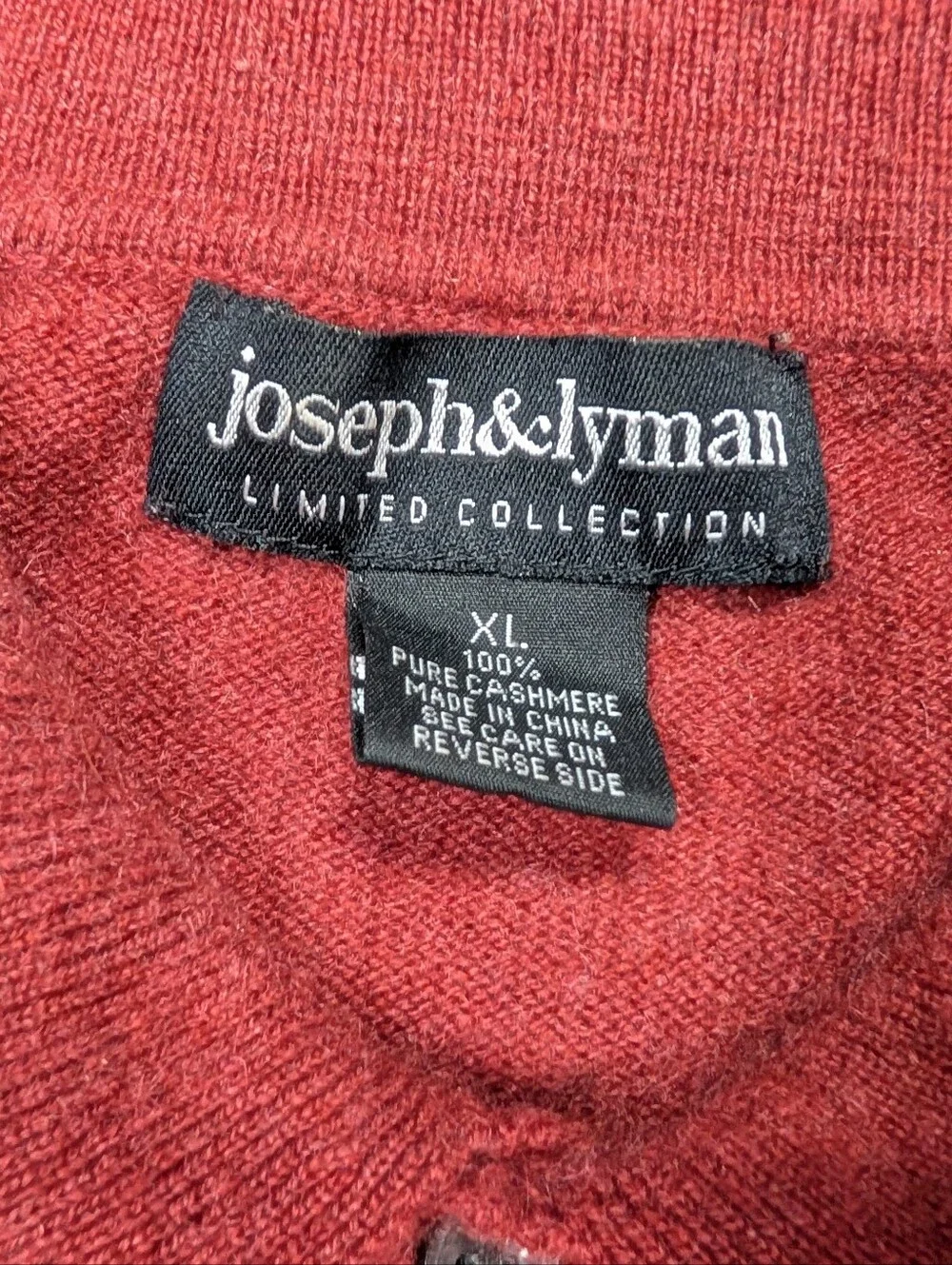 Joseph & Lyman Sweater Mens XL Red Maroon Polo Cashmere Casual Preppy